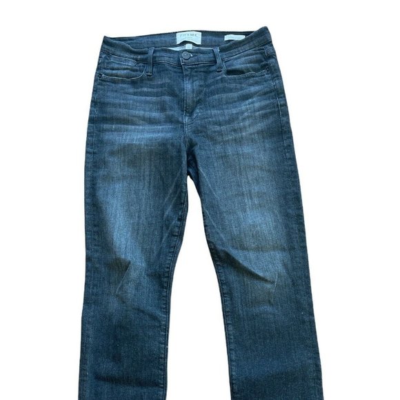 Frame Le High Straight Raw Edge Jeans Ironsides - Picture 3 of 10